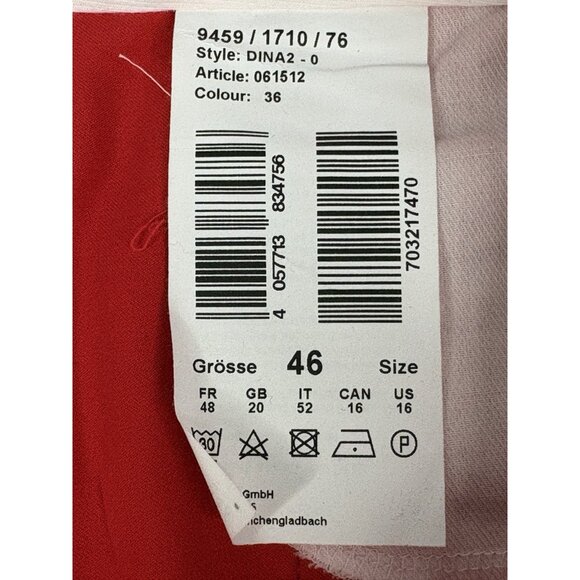 Atelier Gardeur DINA 2 Pants Red Womens Sz 16 Zip Pockets 28” Inseam Stretch - Picture 8 of 13